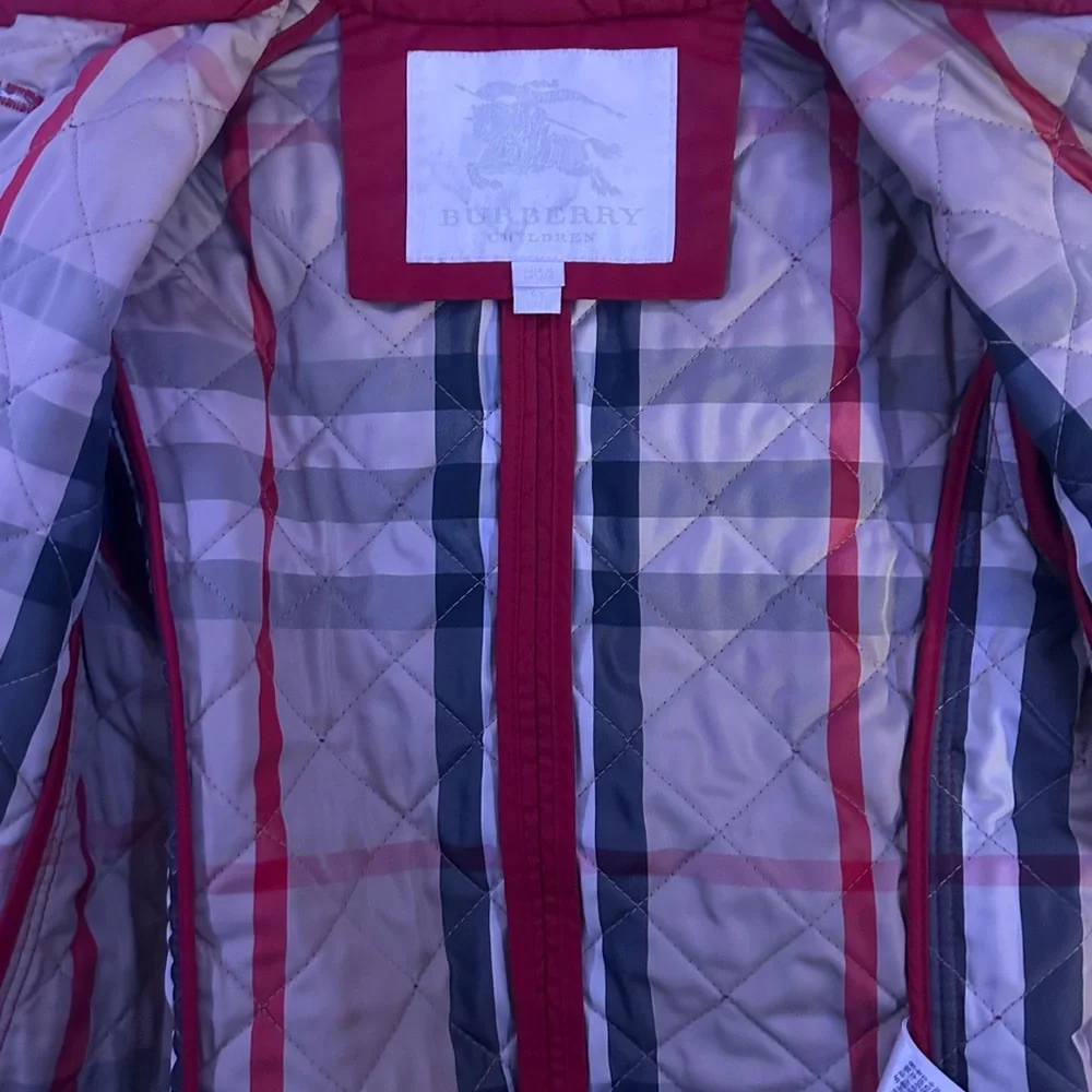 Red Burberry kid’s jacket